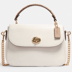 Coach White/Ivory Snakeskin Strap Bag
